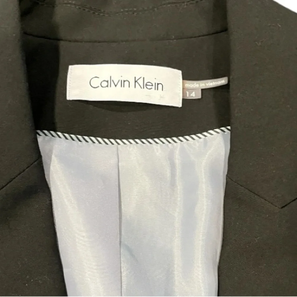 Calvin Klein Black Blazer Women’s Size 14 – Classic Single Button Suit‎ Jacket